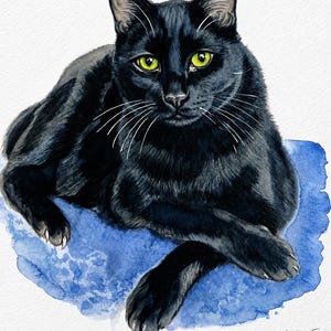 Custom Cat Portrait, Hand Painted Watercolor Pet Portrait from picture, Commission Art, Personalized Gift for cat lovers. Unique handmade artwork, realistic watercolor painting, custom illustration, memorial cat portrait keepsake. Perfect for Christmas gifts, Mother’s Day presents, pet owners, families, friends, and animal lovers. Personalized wall decor that makes a thoughtful gift for birthdays, anniversaries, holidays, or pet remembrance occasions.