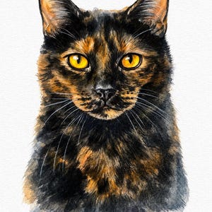 Custom Cat Portrait, Hand Painted Watercolor Pet Portrait from picture, Commission Art, Personalized Gift for cat lovers. Unique handmade artwork, realistic watercolor painting, custom illustration, memorial cat portrait keepsake. Perfect for Christmas gifts, Mother’s Day presents, pet owners, families, friends, and animal lovers. Personalized wall decor that makes a thoughtful gift for birthdays, anniversaries, holidays, or pet remembrance occasions.