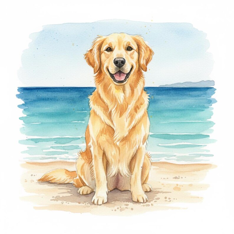 Custom pet portrait watercolor dog painting from photo, handmade personalized artwork gift for pet owners, unique wall decor, memorial pet illustration. Perfect dog lover gift, pet loss remembrance art, custom dog portrait from picture, realistic watercolor artwork for furry friend. Great for Etsy shoppers looking for Christmas gift ideas or Mother’s Day present for dog mom, dad, family or friends who love pets.