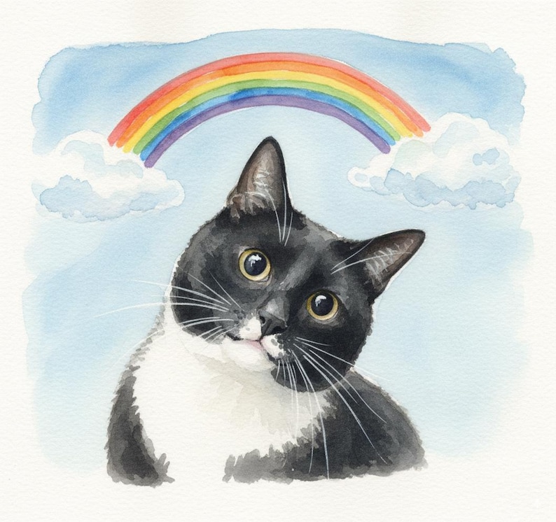 Custom Cat Portrait, Hand Painted Watercolor Portrait, Custom Cat