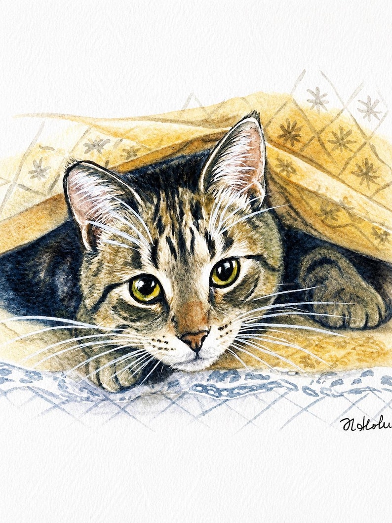 Custom Cat Portrait, Hand Painted Watercolor Pet Portrait from picture, Commission Art, Personalized Gift for cat lovers. Unique handmade artwork, realistic watercolor painting, custom illustration, memorial cat portrait keepsake. Perfect for Christmas gifts, Mother’s Day presents, pet owners, families, friends, and animal lovers. Personalized wall decor that makes a thoughtful gift for birthdays, anniversaries, holidays, or pet remembrance occasions.