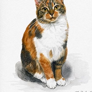 Custom Cat Portrait, Hand Painted Watercolor Pet Portrait from picture, Commission Art, Personalized Gift for cat lovers. Unique handmade artwork, realistic watercolor painting, custom illustration, memorial cat portrait keepsake. Perfect for Christmas gifts, Mother’s Day presents, pet owners, families, friends, and animal lovers. Personalized wall decor that makes a thoughtful gift for birthdays, anniversaries, holidays, or pet remembrance occasions.