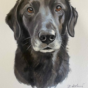 Custom Watercolor Pet Portrait From Photo • Dog Memorial Gift • Hand ...