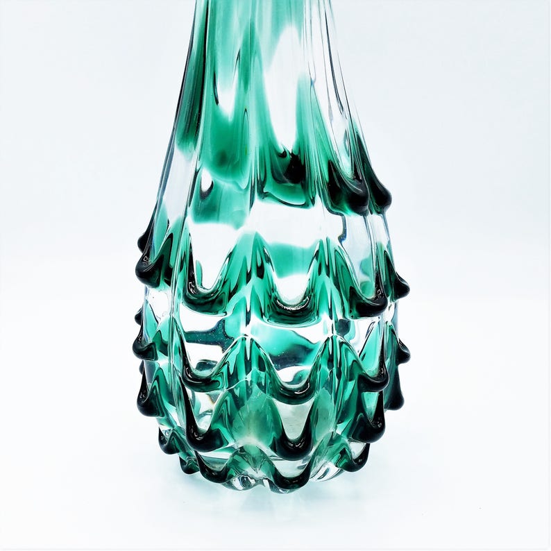 Swung Glass Vase Large Vase Glass Vase Mid Century Vase Etsy