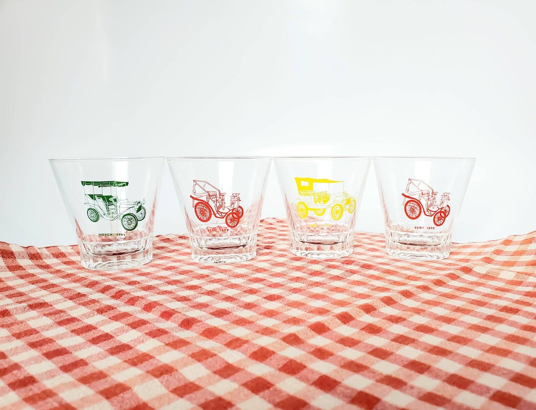 Vintage Reims Antique Car Glasses Set French Glasses - Etsy