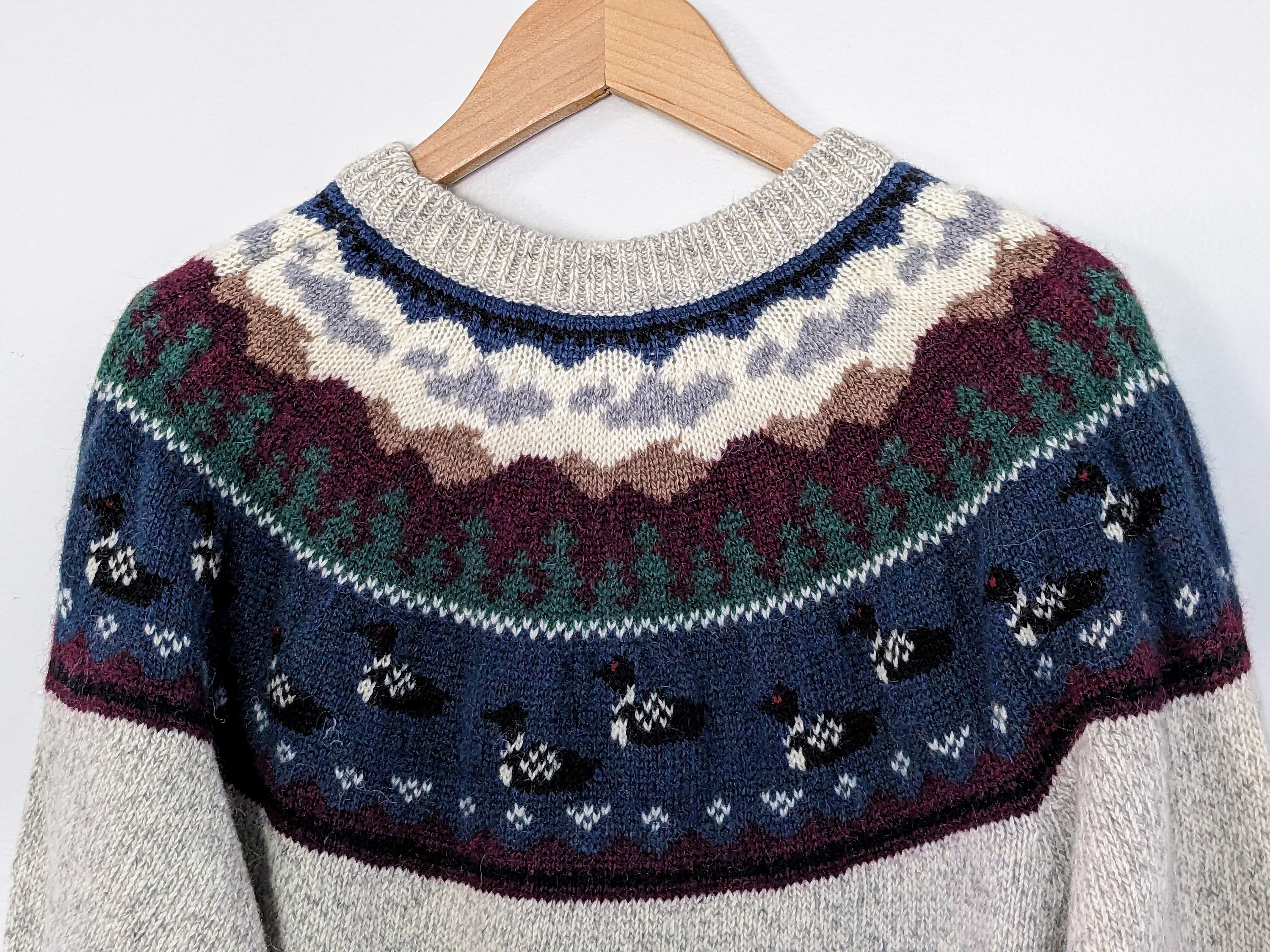 Vintage Woolrich Fair Isle Loon Sweater, 100% Wool // 80s Fair