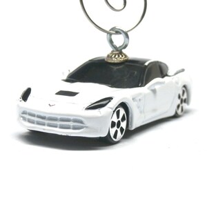 2014 15 16 17 18 19 White Chevy Corvette Sting Ray Stingray Car Christmas Tree Ornament - Gift For - Ornament Hook Included