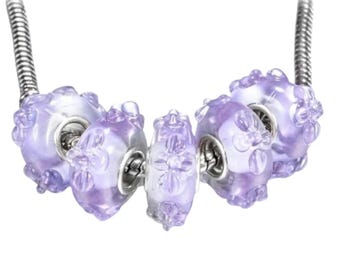 PANDORA ガラス ビーズ Purple Faceted Glass Retired Pandora Purple Fascinating Faceted Murano Charm