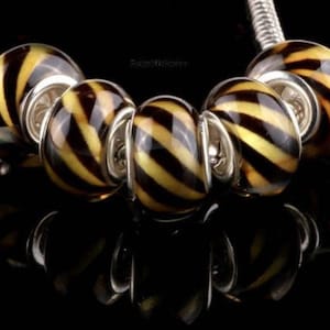 Large Hole 4.5mm Animal Safari Resin European Bead, Glass Bead, Charm, .925 Silver Core, Fits All European Charm Bracelets, Pandora