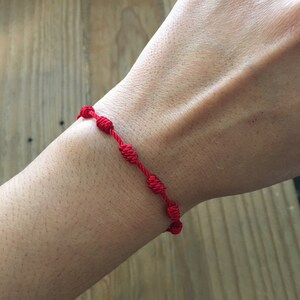 Red string bracelet. Knots bracelet. Kabbalah red string bracelet. Protective bracelet. String bracelet image 2