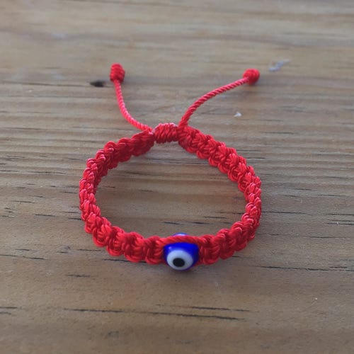 Small Red String Bracelet. Blue Evil Eye Bracelet. Red String Etsy