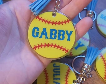 Personalized Softball Bag Tags | Keychains | Custom | Mom Team Coach Gift | end of season | keepsake