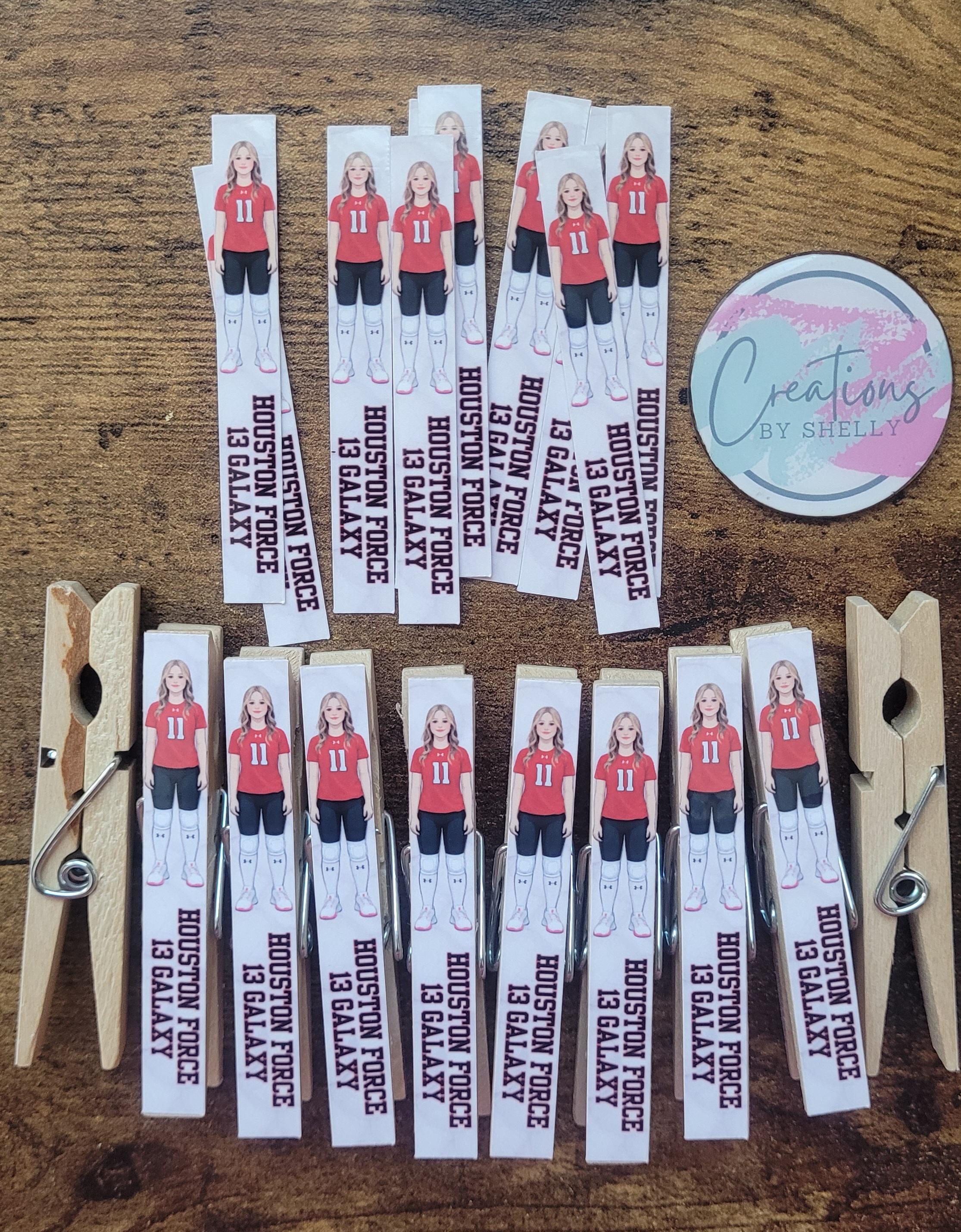 Cartoon Athlete Pin Sticker | Clipart | Personalized | Cheer Volleyball ...
