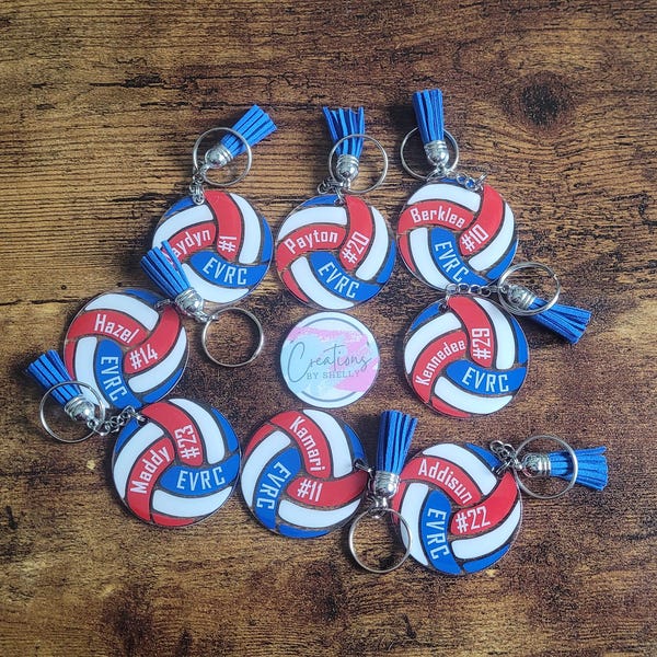 Personalized Volleyball Bag Tag Keychain | Custom Volleyball | Team Gift | Coach | End of Season
