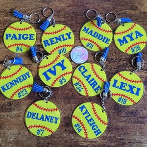 Softball | Baseball Bag Tags | Keychains | Personalized