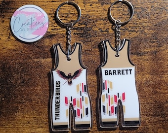 Wrestling Powerlifting Singlet Keychain | Bag Tag | Personalized | Custom Design | Team Coach Gift