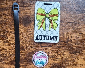 Personalized Softball Baseball Bag Tag | Custom Designed | team Coach Gift | end of season | keepsake