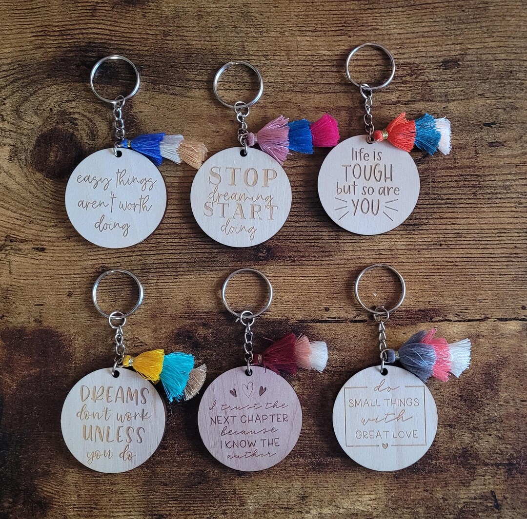 Wooden Quote Keychain | Inspirational | Motivation - Etsy