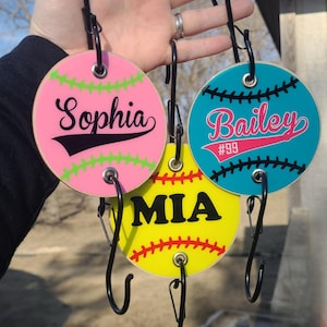 Softball Baseball Helmet Hanger | Glove Hanger | Hook | Personalized | Design Sealed | Team Gift | Dugout