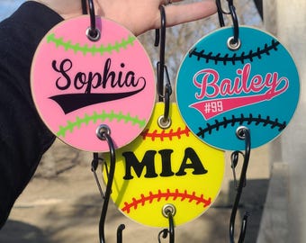 Softball Baseball Helmet Hanger | Glove Hanger | Hook | Personalized | Design Sealed | Team Gift | Dugout