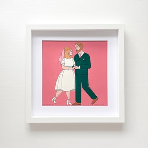 Custom Wedding Portrait Illustration- A4 original painting