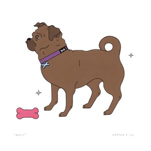 Ilustración de retrato de mascota personalizada- Pintura original A4