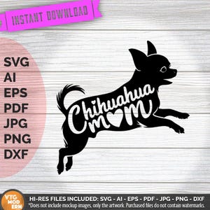 Chihuahua Mom SVG - PNG - pdf - png - dxf - eps - ai Chihuahua silhouette - peeping Chihuahua - commercial use - dog mom  Chihuahua clip art