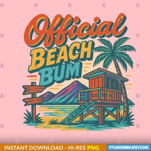 Beach Bum Summer Png,Retro Summer PNG for Sublimation,Coconut Girl png,Trendy summer Design,VSCO png,Cute Aesthetic,Aesthetic png