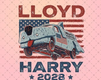 Lloyd Harry 2028 Dog Van Parody PNG, 90s Comedy Election Graphic (Digital Download)