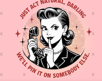 1950s Retro Woman Illustration, True Crime Art (svg, png, pdf, ai, jpg, eps)