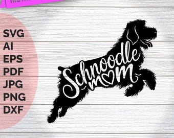 Schnoodle Mom Silhouette: Clip Art SVG, PNG, PDF (Digital Download)