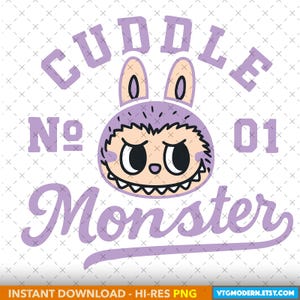 Cuddle Monster No. 1 -  Labuba Digital Download for Fun Decor - PNG - SVG, Eps, Ai, Jpg, Pdf
