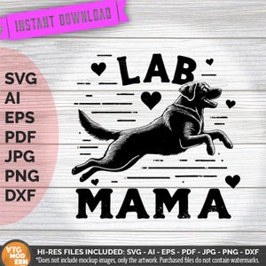 Lab Mama SVG: Labrador Retriever Silhouette (Digital Download)