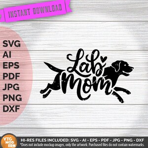 Lab Mom Labrador Retriever SVG: Dog Mom Clipart (Digital Download)