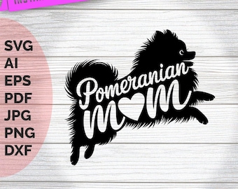 Pomeranian Mom Silhouette: Dog Lover SVG, PNG, PDF (Digital Download)