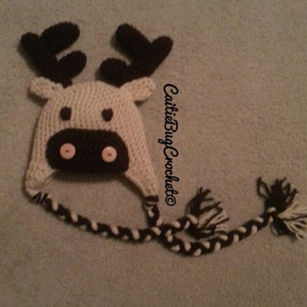 Crochet Moose Hat