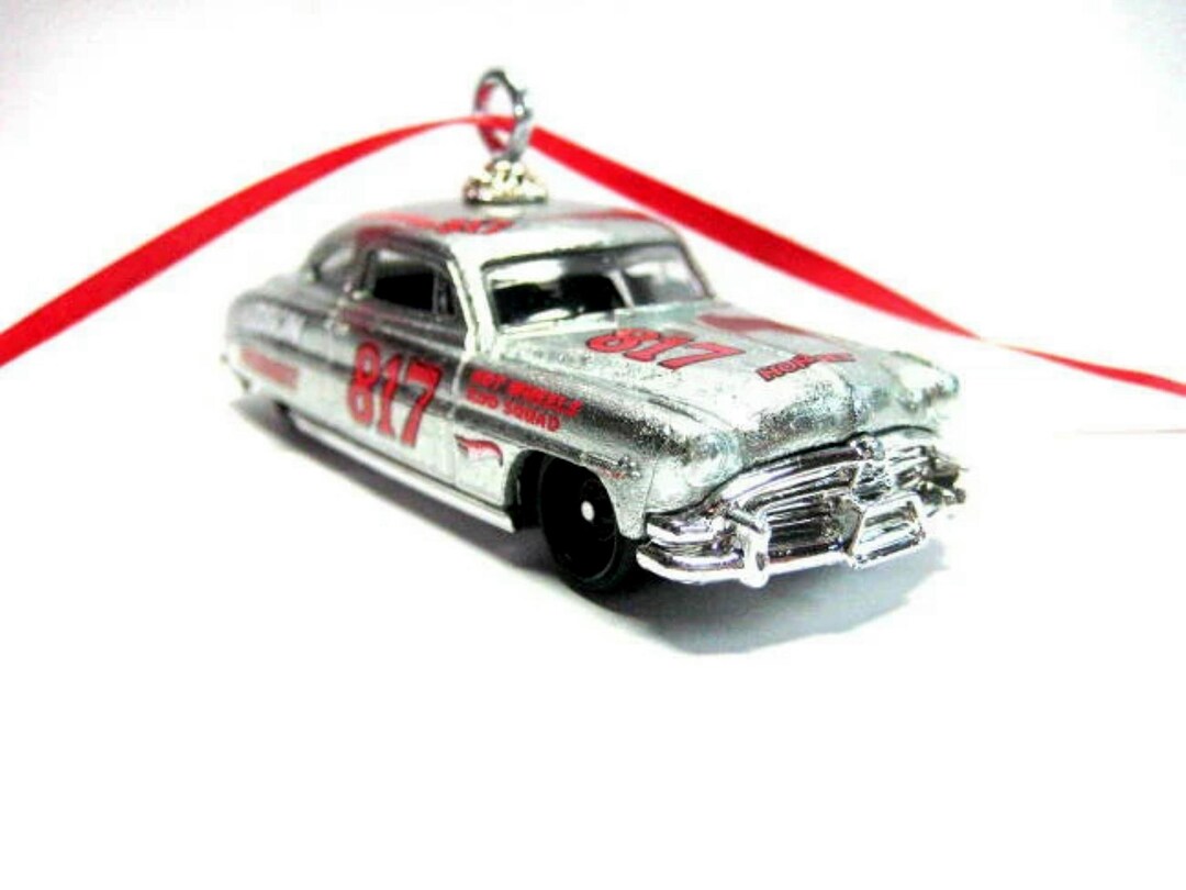 1951 Hudson Hornet Zamac Bare Metal Car Christmas Tree Ornament