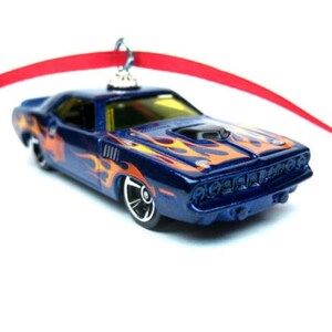 1971 Plymouth Hemi Cuda Car Christmas Tree Ornament Or Keychain Lanyard You Choose