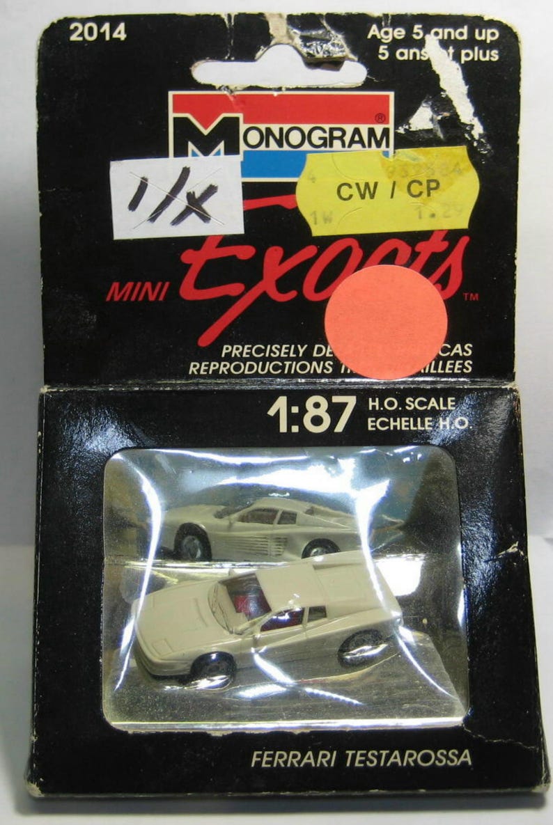 Ferrari Testarossa Monogram Mini Exacts HO Scale 1:87 Car HTF Diorama ...