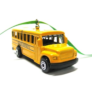 Yellow Passenger School Bus Christmas Tree Ornament