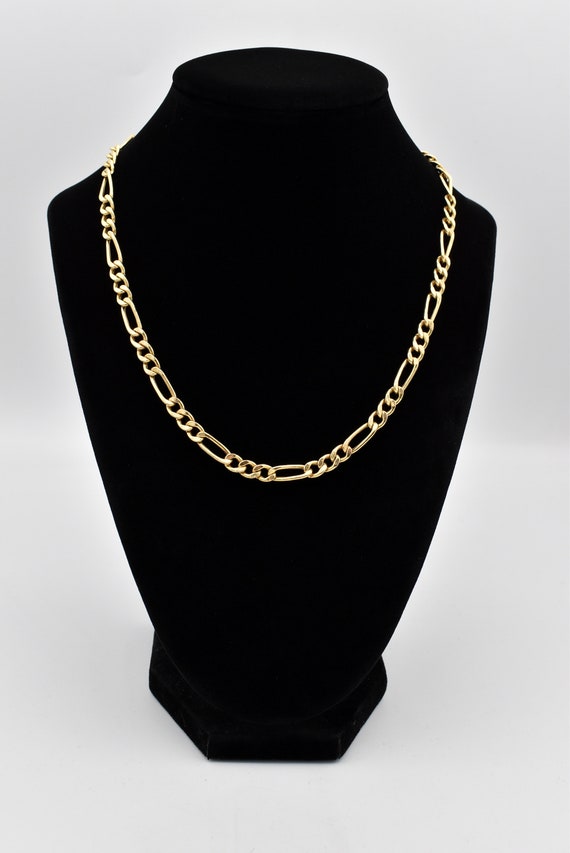 10K Rolled Link Figaro Chain Necklace