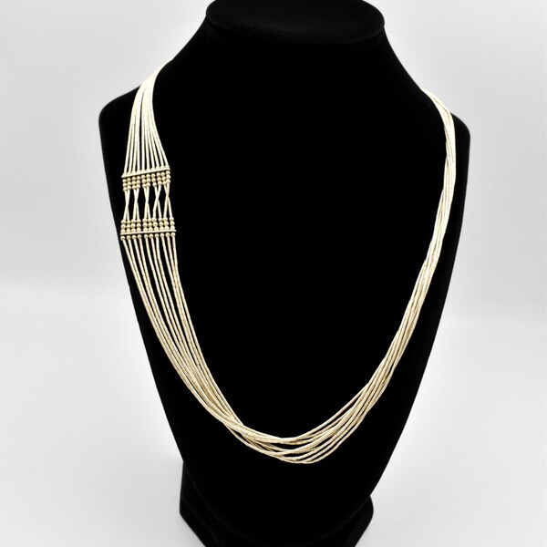 Sterling 10-strengs vloeibare zilveren asymmetrische ketting