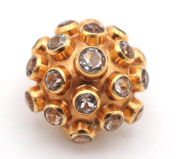 16K Rose Gold Aquamarine Sputnik Clip On Earrings View 3