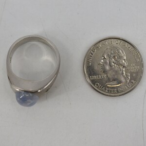 14K White Gold Pale Blue Star Sapphire Ring Number 2264 Size 9 image 9