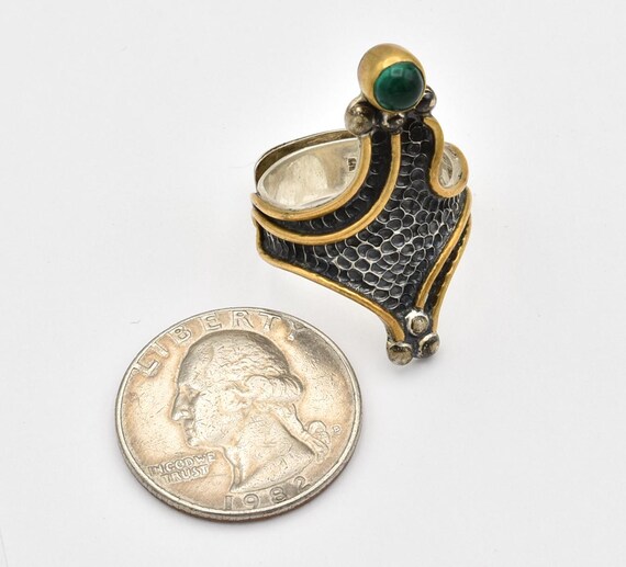 HPSilver 925 Green Gem Adjustable Ring ~ Size 7 1… - image 6