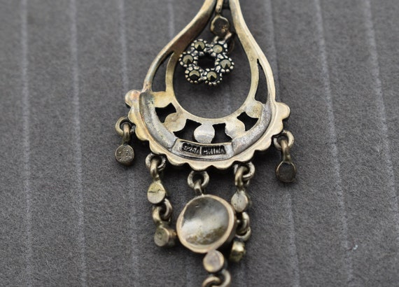 925 Marcasite Chandelier Earrings - image 5
