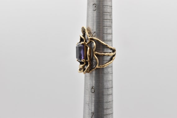 14K Sapphire Artisan Ring - image 6