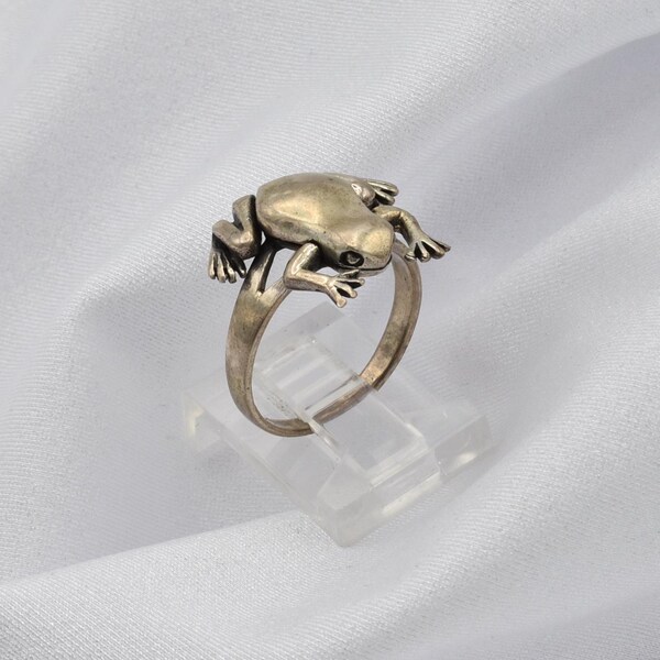 925 Articulating Poison Arrow Frog Ring ~ Size 7