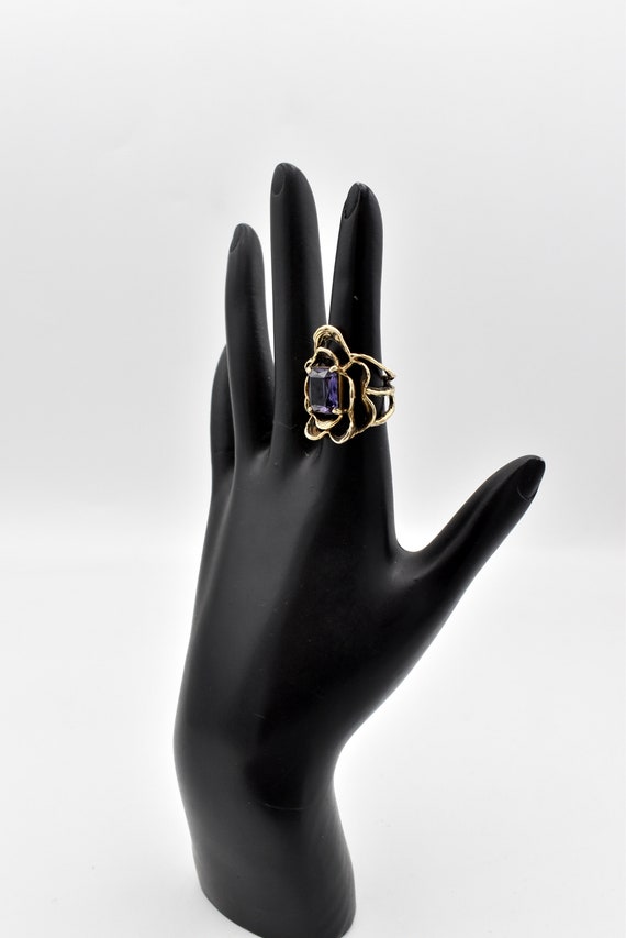 14K Sapphire Artisan Ring - image 4