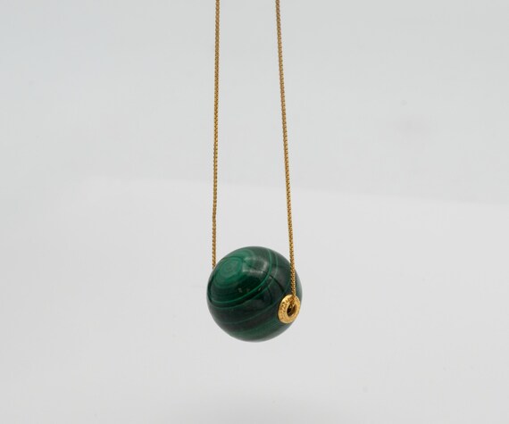 925 Sterling Silver Malachite Adjustable Necklace… - image 3